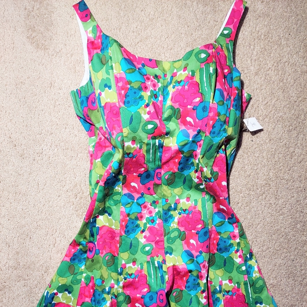 Colorful dress with boning bodice